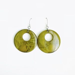 DONATING Green Tortoise Shell Acrylic Earrings